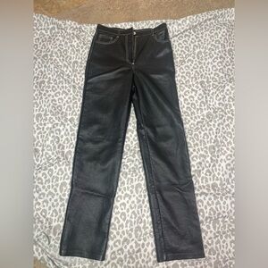 Wilfred Aritzia The Melina Pant Women's Size 4 Black Faux Leather High Rise
